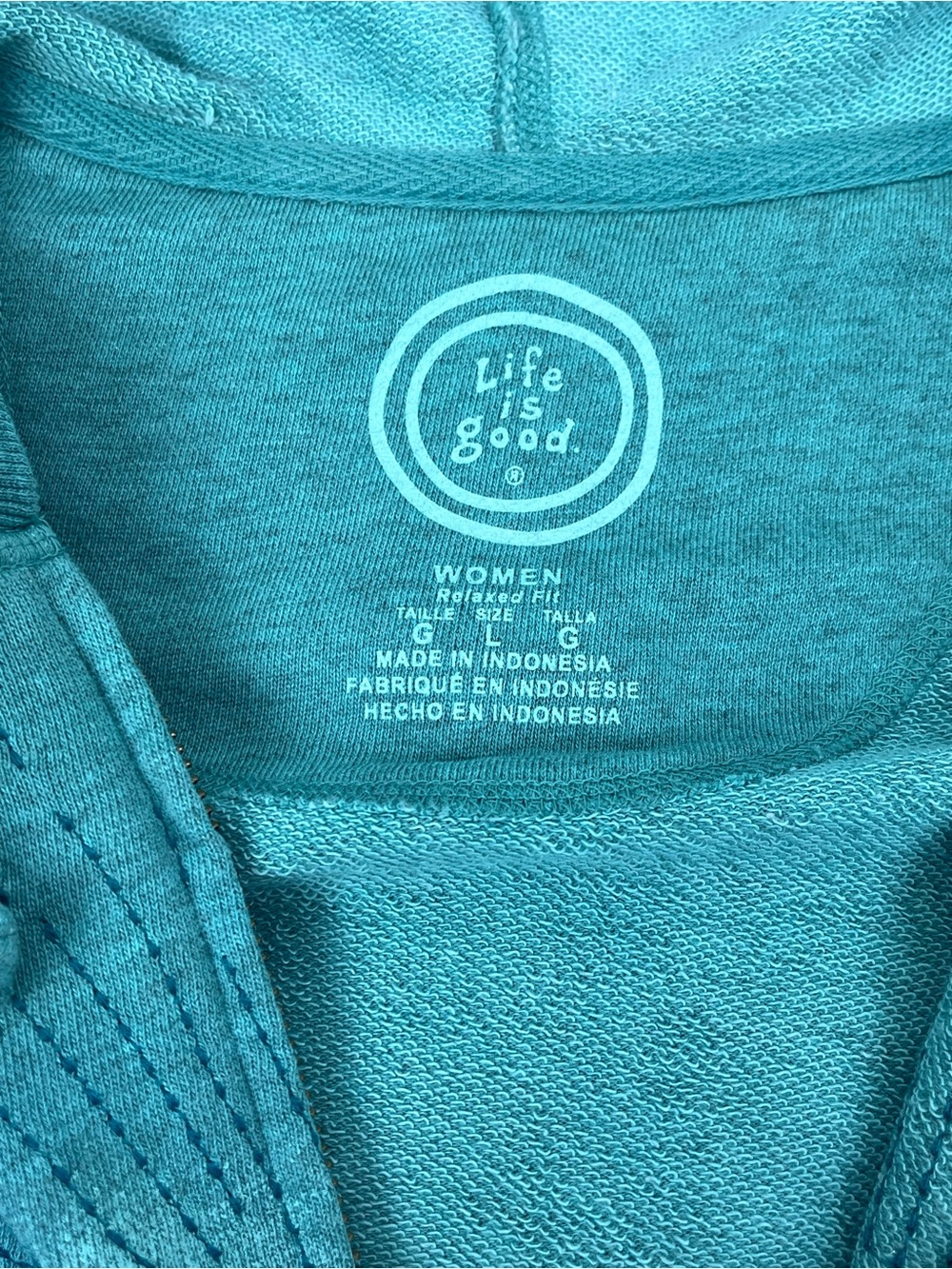 Life is Good Women's Relaxed Fit Full Zip Hooded Jacket with Heart Size L - Picture 10 of 12